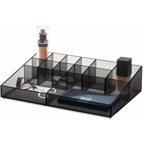 iDesign Mat crni kupaonski kozmetički organizator od reciklirane plastike Cosmetic Station -