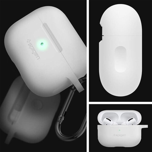 Spigen Futrola Rugged Silicone Fit za Airpods Pro 1 bela Slike