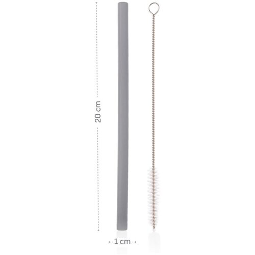 Zopa Silicone Straw silikonska slamica + krtača 6 m+ Mustard Yellow 4 kos Slike