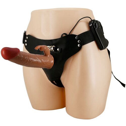 Pretty Love MARION HARNESS UNIVERZALNE NOGAVICE Z VIBRIRAJOČIM DILDO 19 CM RJAVE, (22071294) Slike