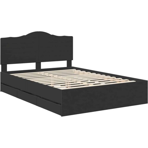  Okvir za krevet Crna 140 x 200 cm Inženjersko Drvo - Crna 140 x 200 cm Slike