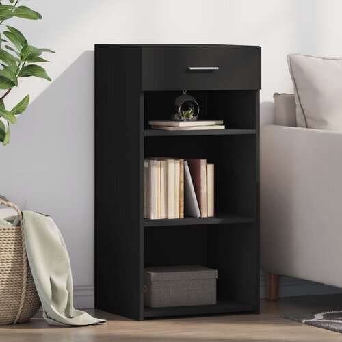  The Living Store Komoda črna 45x42,5x93 cm inženirski les - Komoda, (21496146) Slike