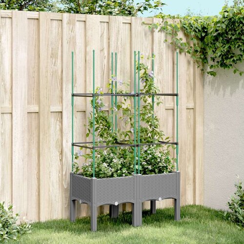  Vrtna sadilica s rešetkom svjetlosiva 80 x 40 x 142 5 cm PP Cijene