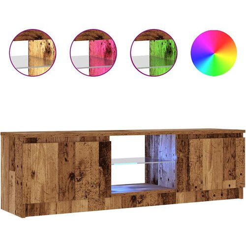 Maison Chic TV omarica - TV stojalo - Televizijska omarica z LED starinski les 120x30x36 cm inženirski les, (21699092) Slike