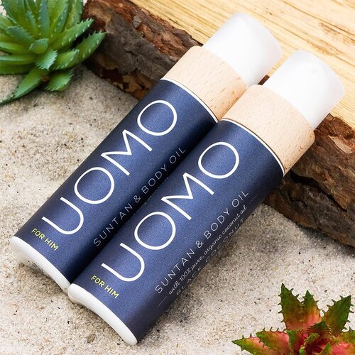 Cocosolis UOMO negovalno olje za sončenje brez za&amp;scaron;čitnega faktorja za mo&amp;scaron;ke Black Coconut 110 ml Slike