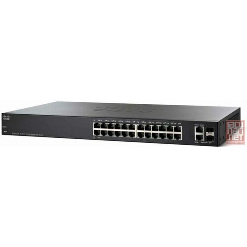 Cisco SF220-24P-K9, PoE+, 24x 10/100Base-TX, 2xMini GBIC Combo Ports svič Slike