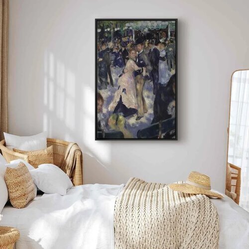  Slika - Pierre-Auguste Renoir &amp;ndash; Le Moulin de la Galette detail of the dancers 80x120 U crnom drvenom okviru Slike