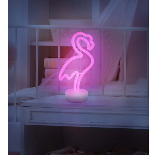 Globo 28064 - LED neonska dekoracija za sto FLAMINGO LED/2W/3xAA flamingo Slike