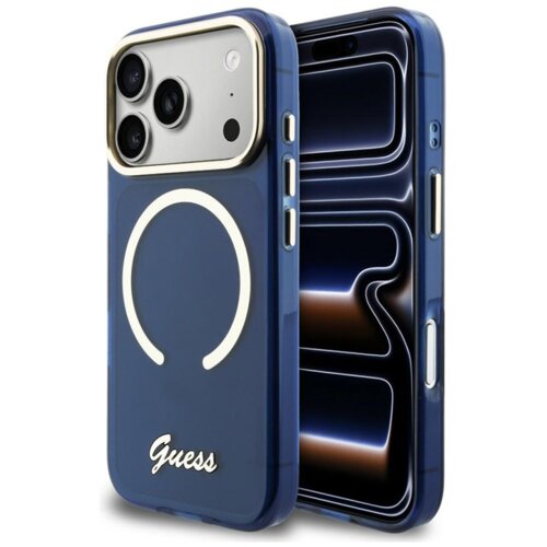  Maska Guess IML Script Metal MagSafe za iPhone 17 Pro Max plava Cene
