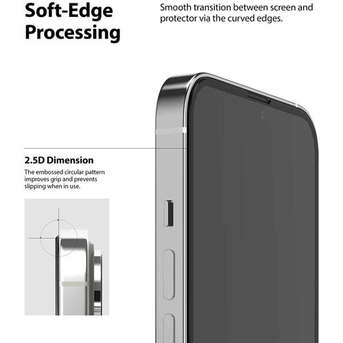 Ringke Invisible Defender ID Full Glass kaljeno staklo puna pokrivenost s okvirom za iPhone 13/ 13 Pro Slike