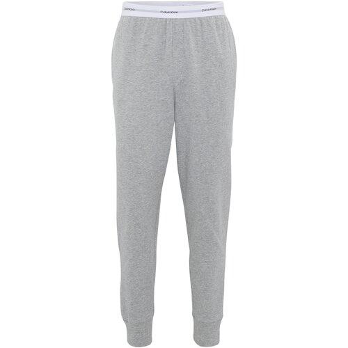 Calvin Klein Pidžama hlače siva melange / crna / bijela Slike