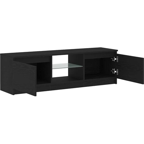  ormarić s LED svjetlima crni hrast 120x30x36 cm inženjerski drvo Slike
