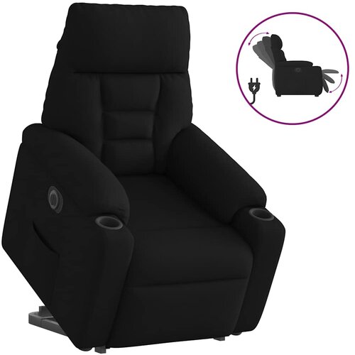 VidaXL Električni naslonjač na podizanje od tkanine crni Slike