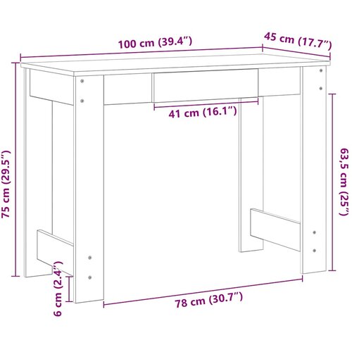  Radni stol boja hrasta sonome 100x45x75 cm konstruirano drvo Slike