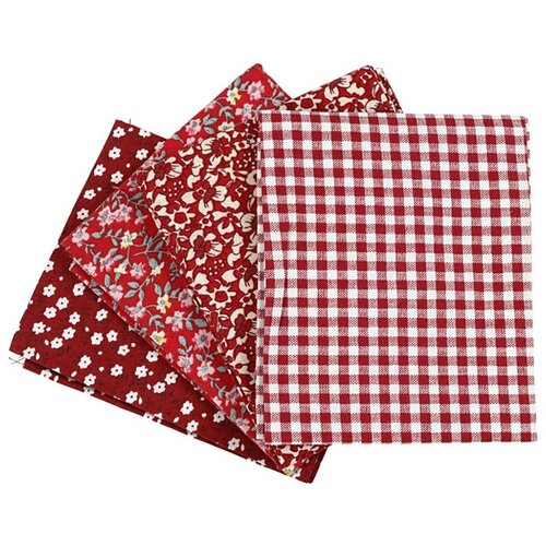  Tkanina za patchwork - crvena - 4 kom - 45 x 55 cm (pamučna tkanina) Cijene
