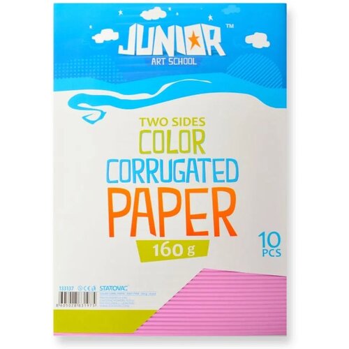 Junior jolly Waves, karton rebrasti, A4, 10K, odaberite nijansu Roze Slike