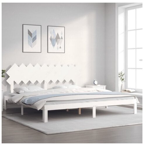 vidaXL Okvir Za krevet s uzglavljem bijeli 200x200 cm od masivnog drva Cene