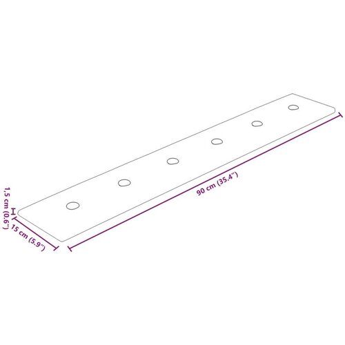  Zidna uzglavlja 12 pcs Krema 90 x 15 cm Lažna koža - Krema 90 x 15 cm Slike