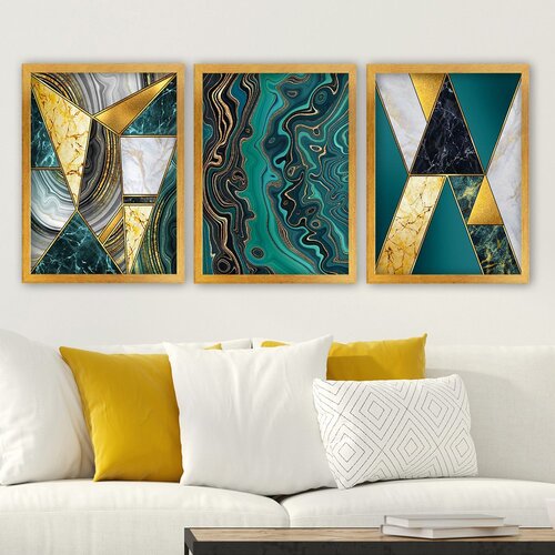 Wallity 3AC171 multicolor decorative framed painting (3 pieces) Cene