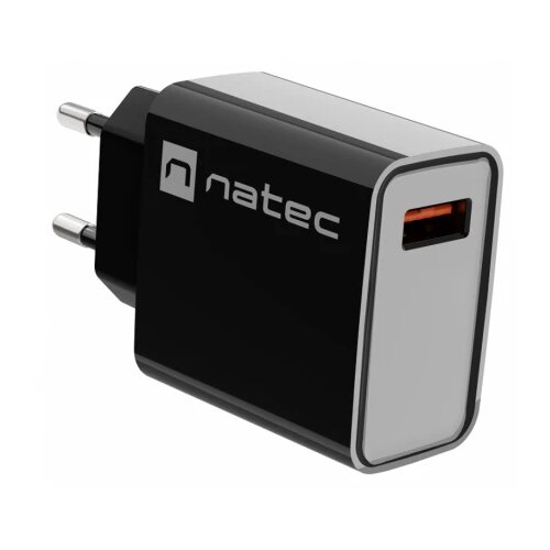 Natec NUC-2058 RIBERA USB Type-A Charger, QC3.0, 3A 18W, Black Cene