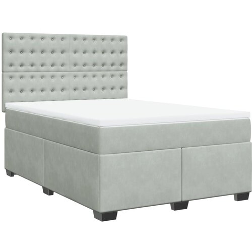 Maison Chic Box spring postelja - Vzmetna postelja z vzmetnico svetlo siva 160x200 cm žamet SL23859, (21890530) Cene