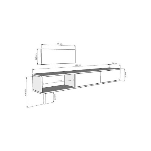 Hanah home TV komoda Yuka 180, antracit Slike