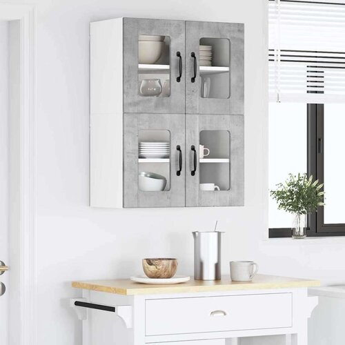 VidaXL zidni kuhinjski ormarić 2 pcs betonski sivi 60 x 31 x 40 cm Slike