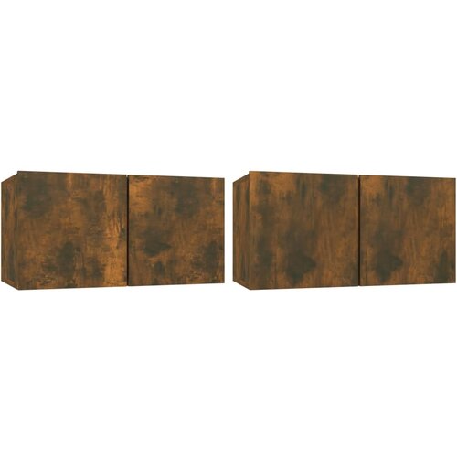 vidaXL Viseča TV omarica 2 kosa dimljen hrast 60x30x30 cm, (20734581) Cene