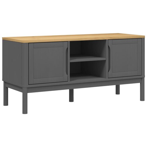 Maison Chic TV omarica - TV stojalo - Televizijska omarica FLORO siva 114x43x55 cm trdna borovina, (21700504) Slike