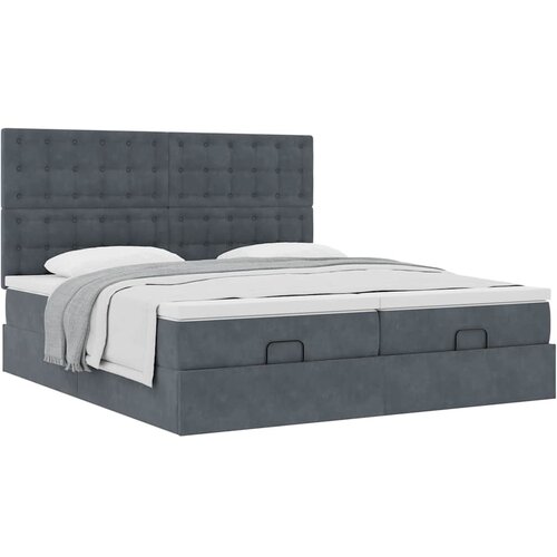 vidaXL Okvir kreveta s madracima tamnosivi 160x200cm baršunasti Cijene