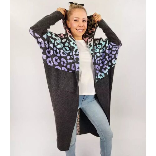 Pri Long cardigan colorful leopard sweater with wool Cijene