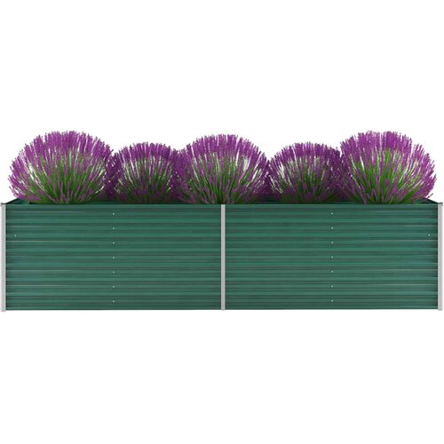 vidaXL Visoka greda iz pocinkanega jekla 320x80x77 cm zelene barve Cene