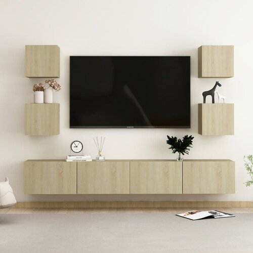  6-dijelni set TV ormarića boja hrasta sonome od iverice Slike