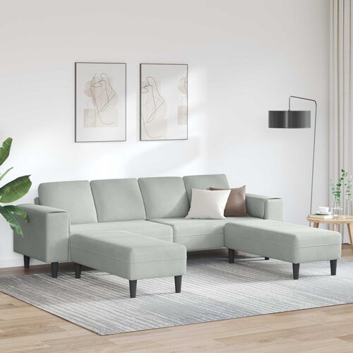  Kauč za dnevni boravak 3 pcs Svijetlo siva 250 x 188 x 76 cm Cijene