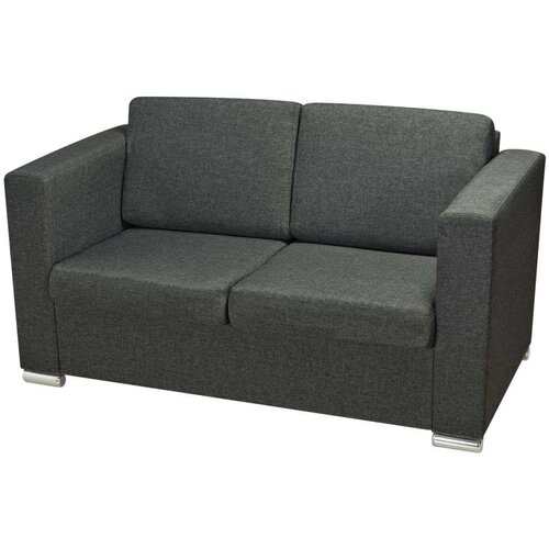  Dvodijelni set sofa od tkanina tamnosivi Slike