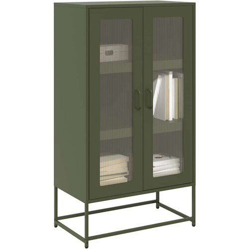 vidaXL Highboard Olive Green 68x39x123 cm Jeklo Cene