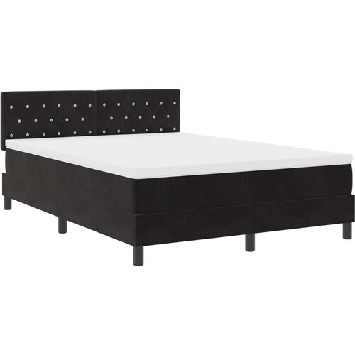 VidaXL Krevet s uzglavljem i madracem Crni 140x190 cm Bar&amp;scaron;un Slike