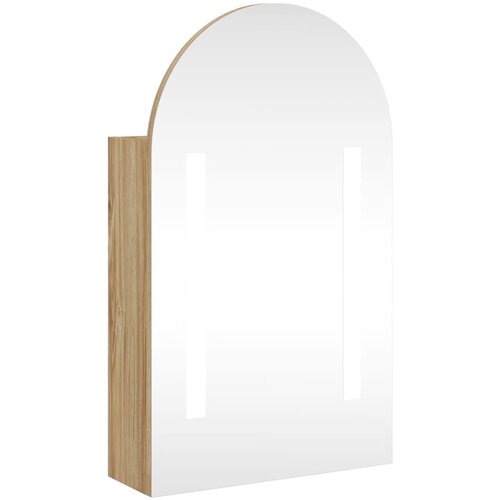  Kupaonski ormarić s ogledalom LED lučni boja hrasta 42x13x70 cm Slike