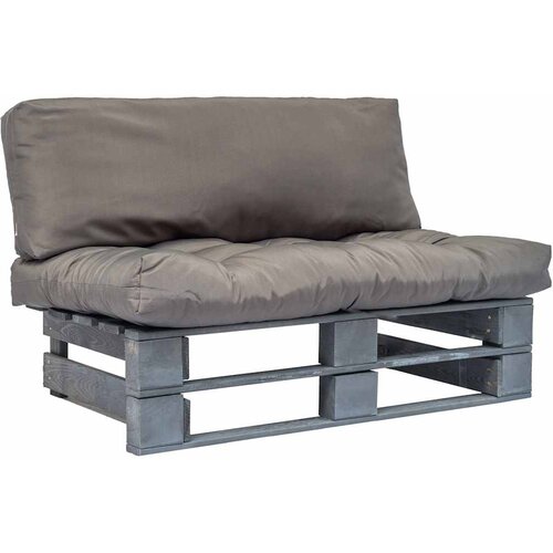  Vrtna sofa od paleta od borovine s crvenim jastucima Slike