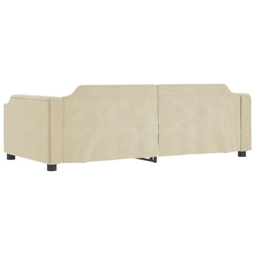 VidaXL Dnevni krevet na razvlačenje krem 90 x 200 cm od tkanine Slike