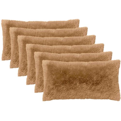  Presvlaka za jastuk 6 pcs HEERLEN Sivosmeđa 40 x 70 cm PV flis Cene