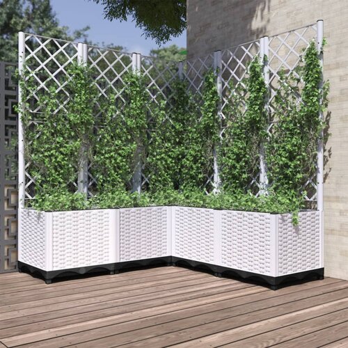  Vrtna sadilica s re&scaron;etkom bijela 120 x 120 x 136 cm PP Cijene