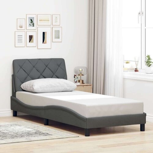 vidaXL Posteljni okvir brez vzmetnice temno siv 90x200 cm blago Cene