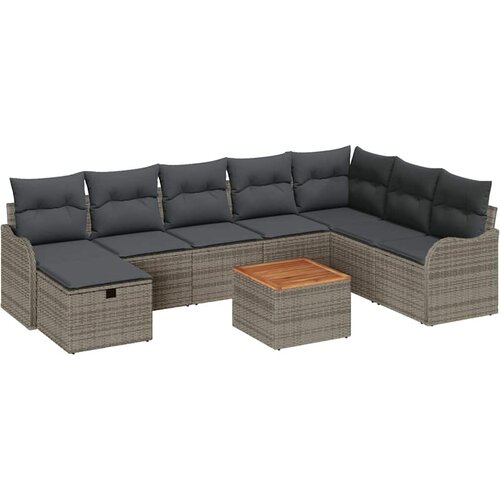  Sjedeća garnitura za vrt 9 kom. poliratan 287,5 x 177,5 x 85 cm Slike