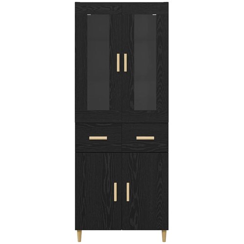  Highboard Crni hrast 69,5 x 34 x 180 cm Konstruirano drvo Slike