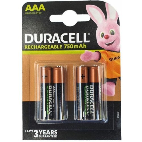 Duracell 750mAh aaa R3 MN2400, PAK4 ck,punjive nimh baterije (rechargeable duralock staycharged 3g) Slike