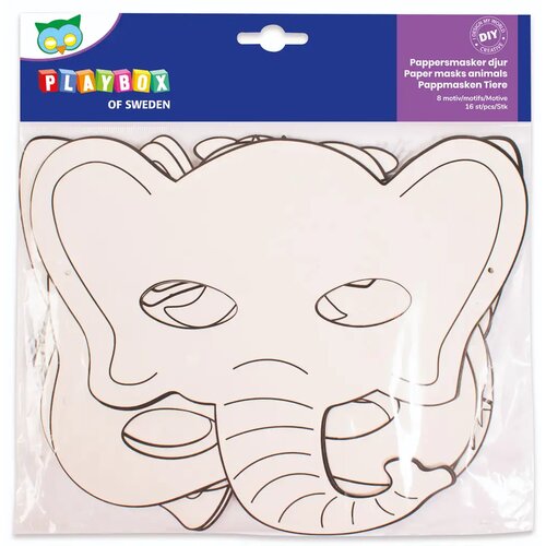 Playbox PlayBox: Komplet 16 papirnatih mask z motivom živali Cene