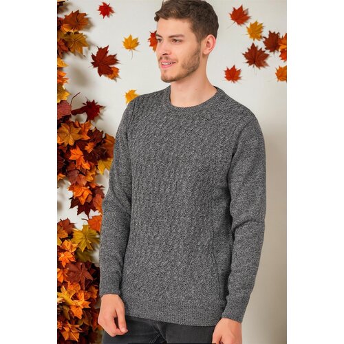 Dewberry V0214 MEN'S SWEATER-PLAIN SMOKED Cene