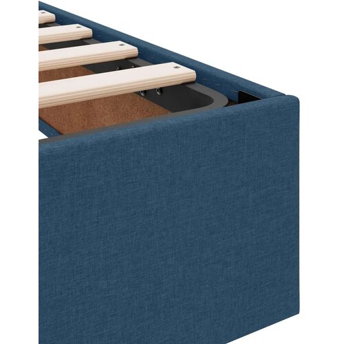  Krevet s od storage s uzglavljem 2 kom. Plava Lažna koža - Plava 200 x 200 cm Dizajn linija Slike