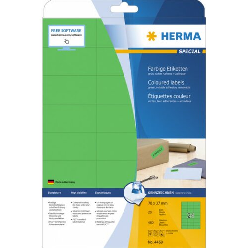 Herma etikete 70X37 A4/24 1/20 zelena ( 02H4469 ) Cene